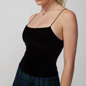 Black Velvet Spaghetti Strap Tank Top